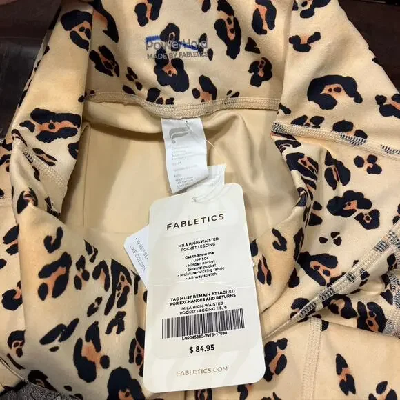 Fabletics Pump Two Piece Set Desert Leopard Womens Small New Active Athleisure - Picture 8 of 16